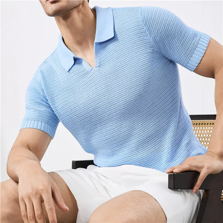 Ibiza Coastal Knit Polo